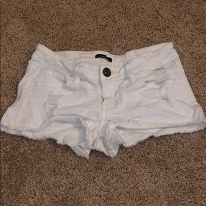 White jean shorts